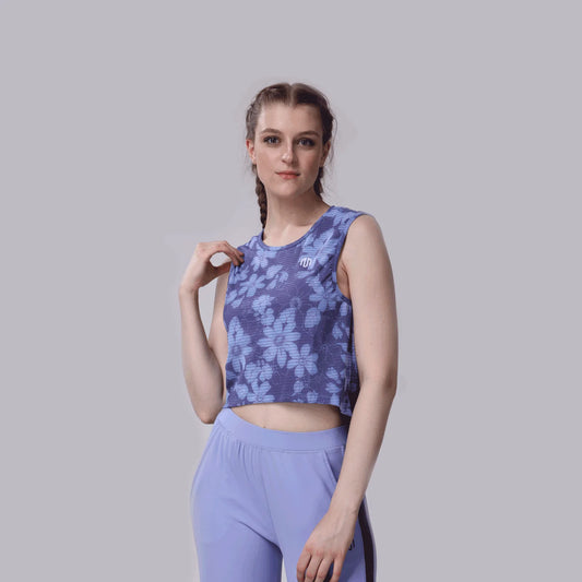 Activechill Athletic Flower Print Cropped Tank WU24/0020