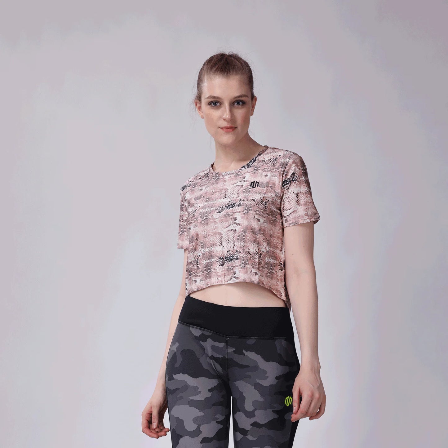 Girls Moisture Socker Snake Print Cropped Top WU24/0021