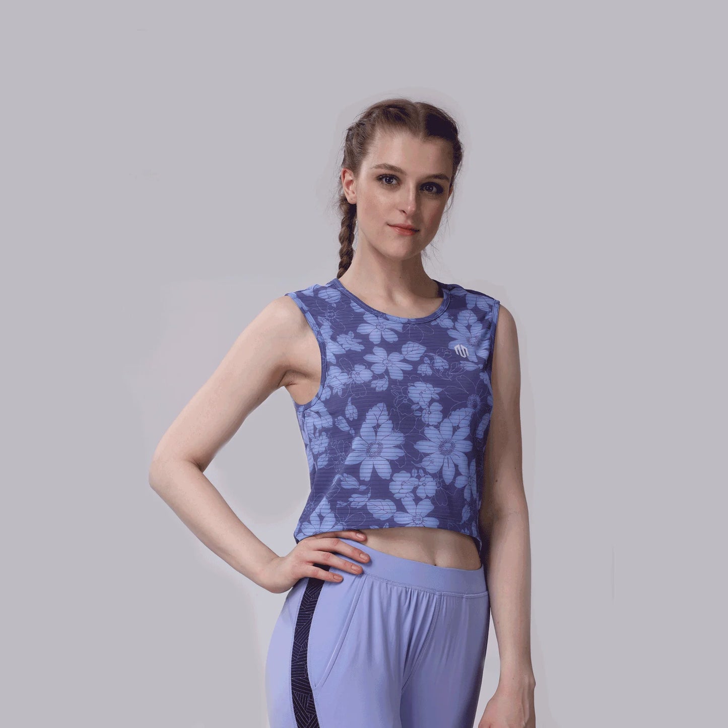 Activechill Athletic Flower Print Cropped Tank WU24/0020