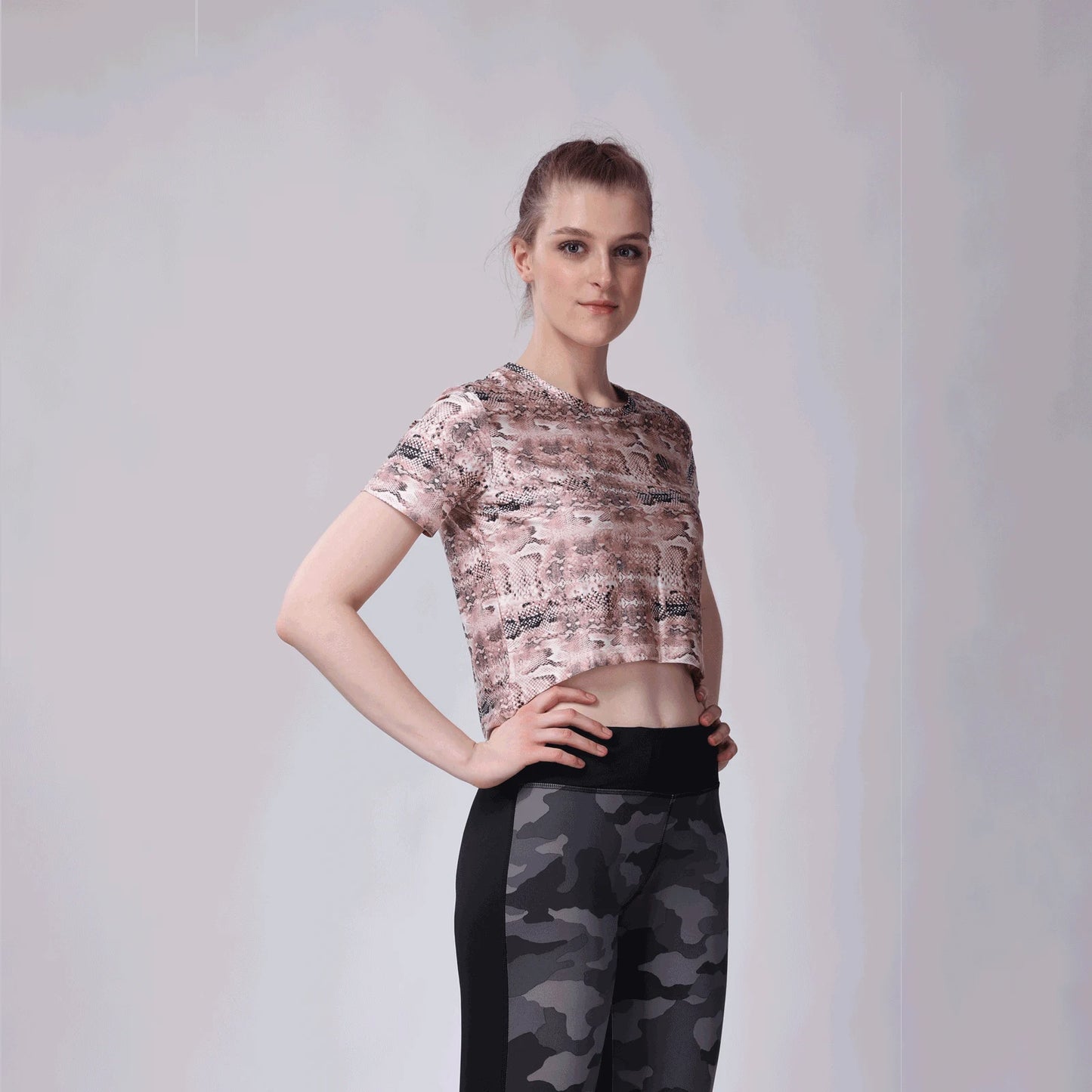 Girls Moisture Socker Snake Print Cropped Top WU24/0021