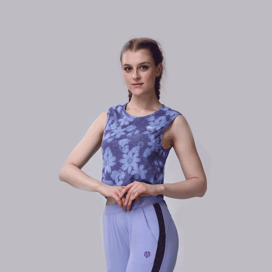 Activechill Athletic Flower Print Cropped Tank WU24/0020