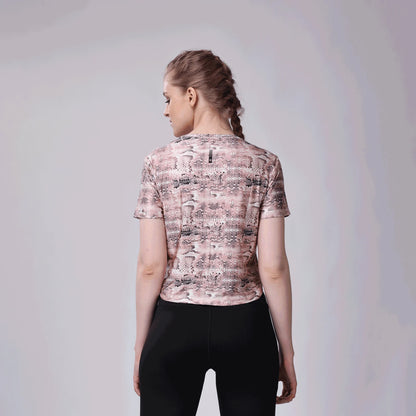 Girls Moisture Socker Snake Print Cropped Top